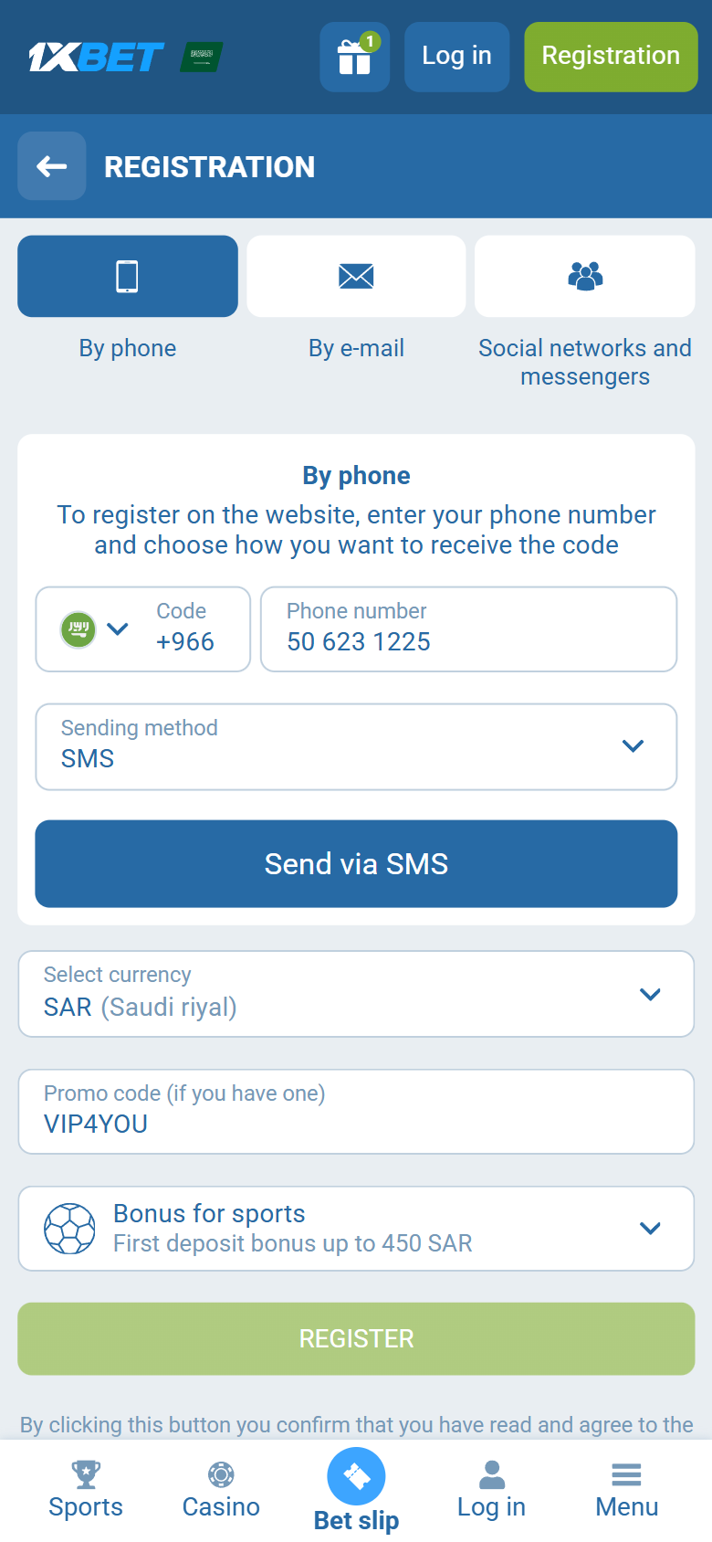 1xBet promo code Saudi Arabia VIP4YOU — Saudi Arabia registration By phone +966 SAR first deposit bonus up to 450 SAR REGISTER 1xBet promo code Saudi Arabia VIP4YOU — Saudi Arabia registration By phone +966 SAR first deposit bonus up to 450 SAR REGISTER
